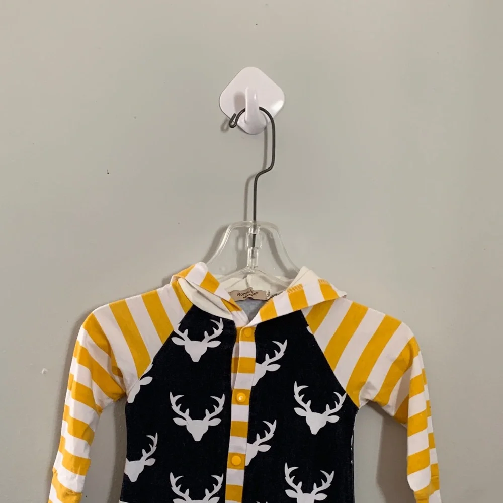 Striped Deer Print Kids Footie